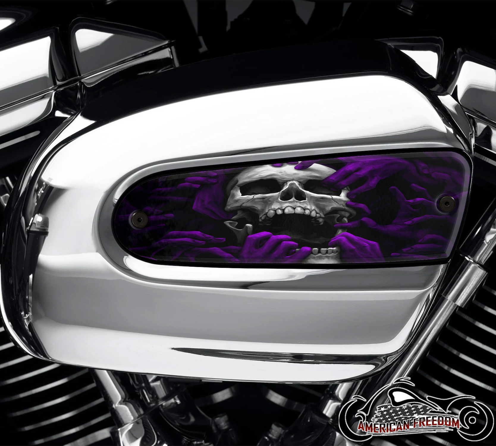 Harley Davidson Wedge Air Cleaner Insert - Torn Skull Purple